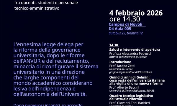 Assemblea di Ateneo sulla RIFORMA UNIVERSITARIA - 4 febbraio 2026